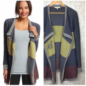 CAbi Eliza Chunky Blanket Waterfall Sweater Cardigan, Medium